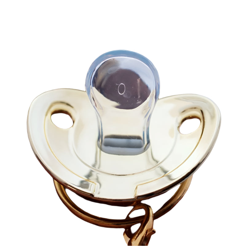 Name Initial Letter Baby Pacifier and Pacifier Clips BPA Free Silicone Infant Nipple Gold Bling Newborn Dummy Soother