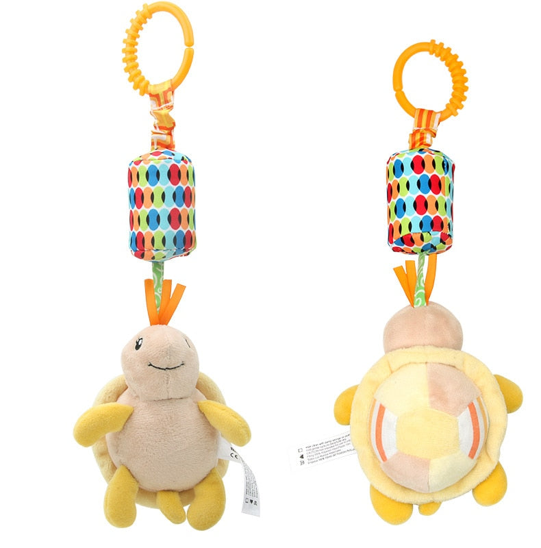 Baby Rattles Toys 0-12 Months Bed Stroller Infant Mobile Hanging Cartoon Newborn Puppy Bee Plush Toys Boys Girls
