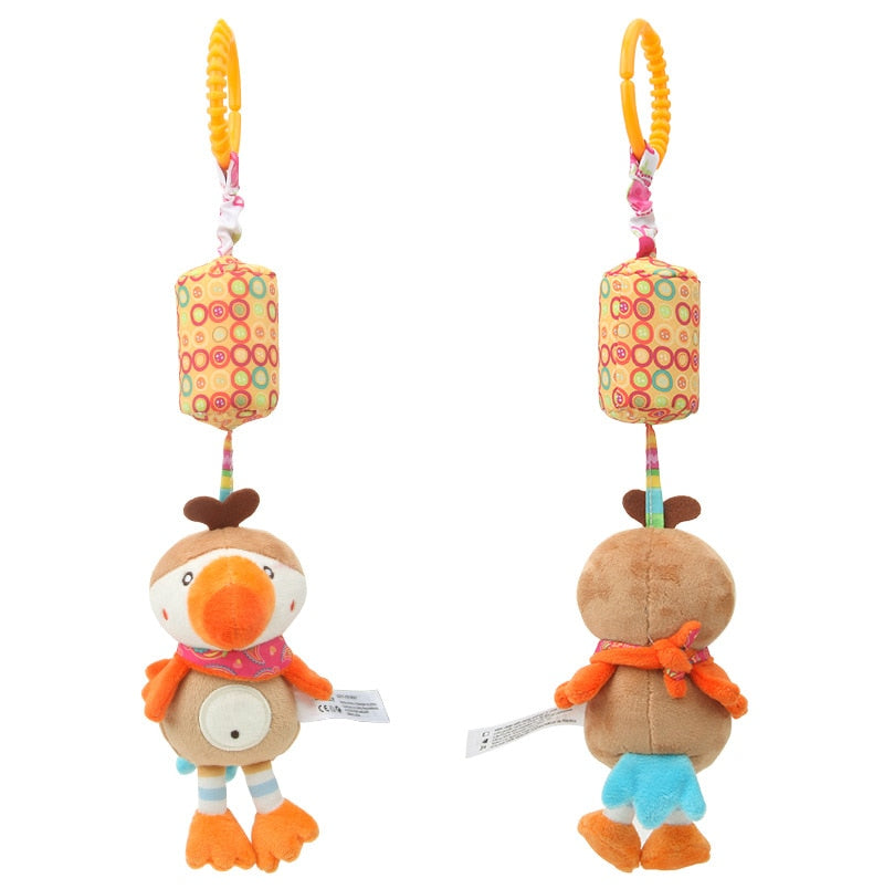 Baby Rattles Toys 0-12 Months Bed Stroller Infant Mobile Hanging Cartoon Newborn Puppy Bee Plush Toys Boys Girls