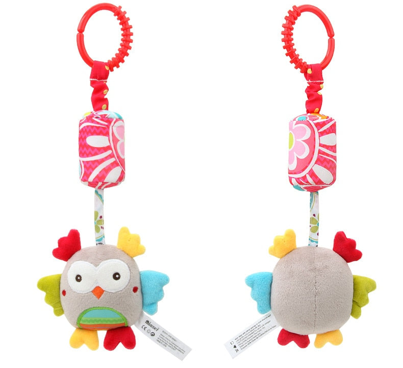 Baby Rattles Toys 0-12 Months Bed Stroller Infant Mobile Hanging Cartoon Newborn Puppy Bee Plush Toys Boys Girls