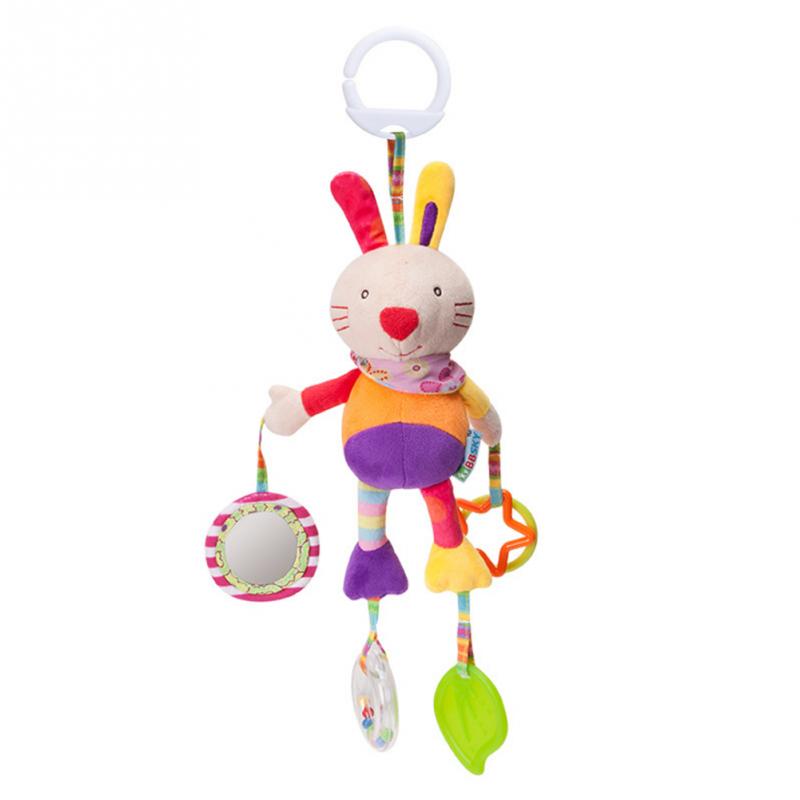 Baby Rattles Toys 0-12 Months Bed Stroller Infant Mobile Hanging Cartoon Newborn Puppy Bee Plush Toys Boys Girls