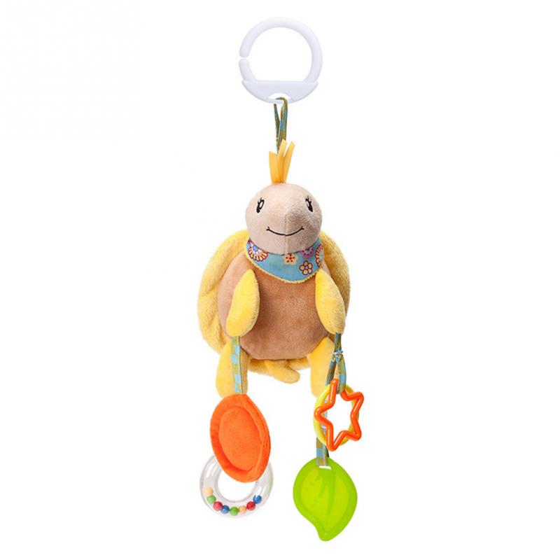 Baby Rattles Toys 0-12 Months Bed Stroller Infant Mobile Hanging Cartoon Newborn Puppy Bee Plush Toys Boys Girls