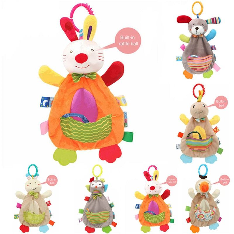Baby Rattles Toys 0-12 Months Bed Stroller Infant Mobile Hanging Cartoon Newborn Puppy Bee Plush Toys Boys Girls