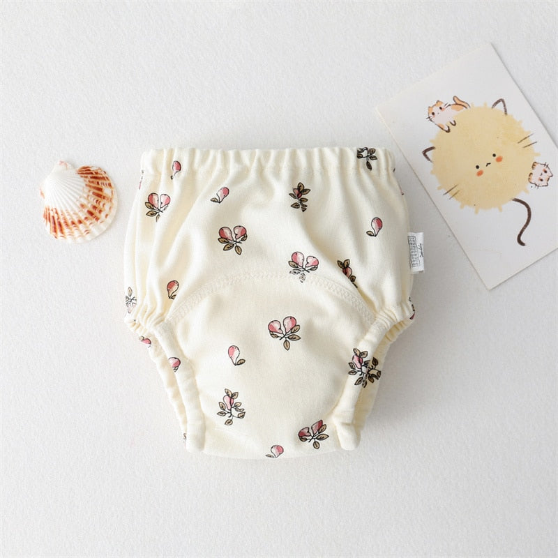 Baby Cartoon Cotton Animal Bear Squirrel Vegetable Waterproof Diaper Pockets Diapers Training Pants Gauze Diaper Learning Pants