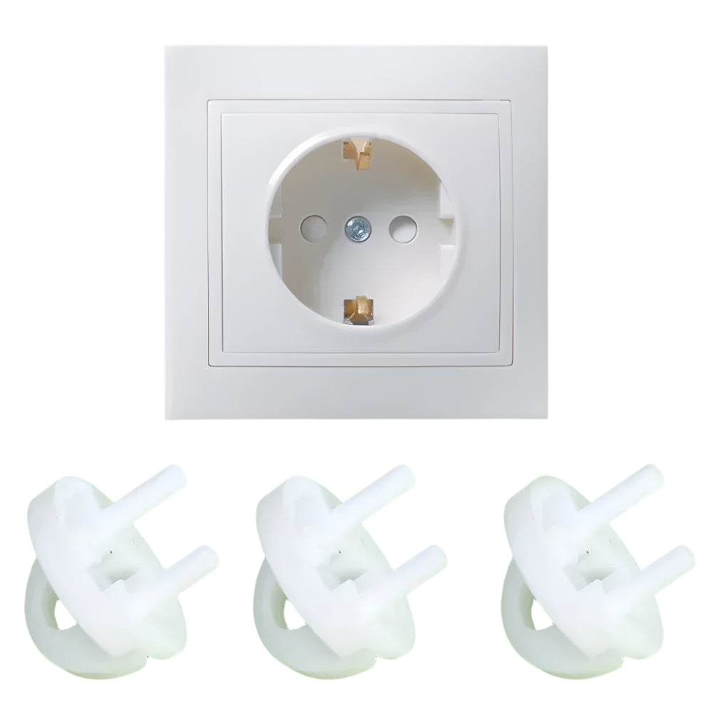 White Electrical Safety Socket Protective Cover