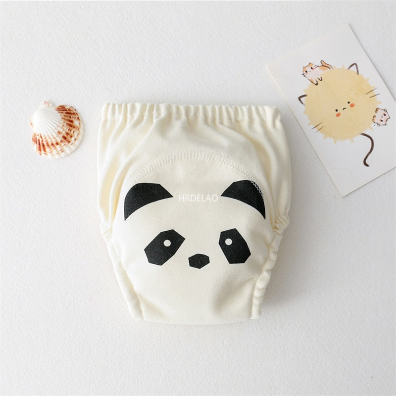 Baby Cartoon Cotton Animal Bear Squirrel Vegetable Waterproof Diaper Pockets Diapers Training Pants Gauze Diaper Learning Pants