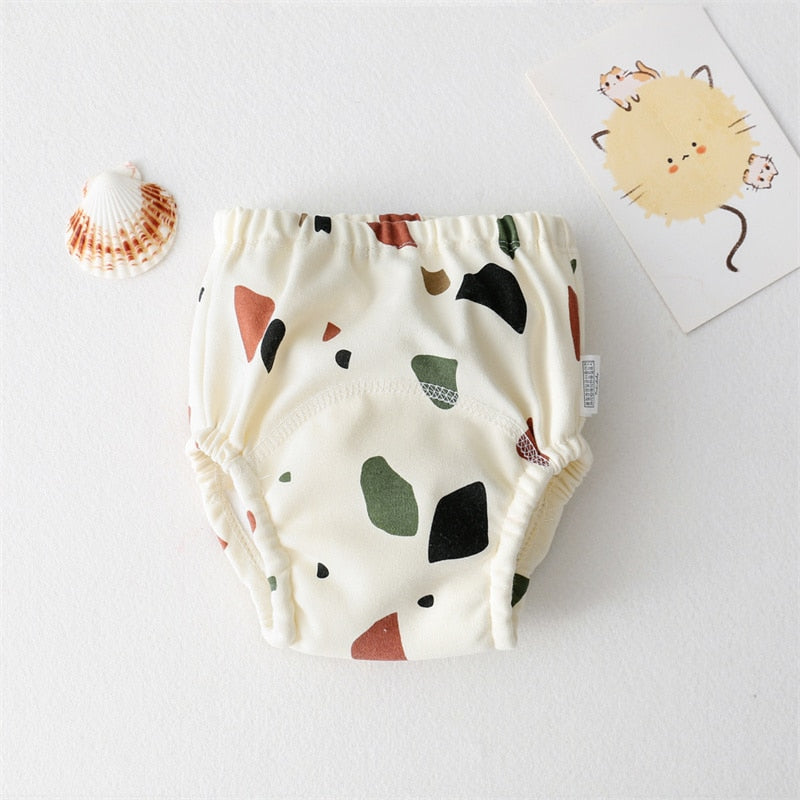 Baby Cartoon Cotton Animal Bear Squirrel Vegetable Waterproof Diaper Pockets Diapers Training Pants Gauze Diaper Learning Pants