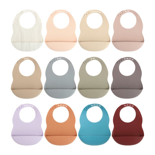 BPA Free Baby Bibs Food Grade Silicone Adjustable Drooling Babador Burp Baby Feeding Tableware Toddler Infant Feeding Tools