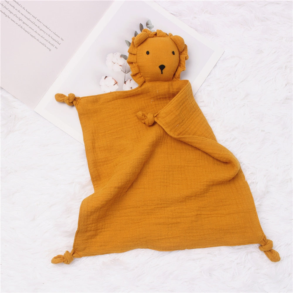 Baby Cotton Muslin Comforter Blanket Soft Newborn Sleeping Dolls Kids Fashion Sleep Toy Soothe Appease Towel Bibs