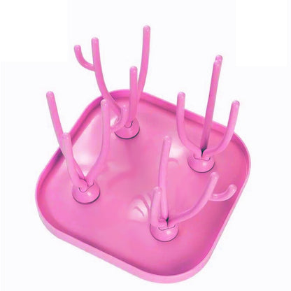 Baby Bottle Drying Racks Baby Bottle Holder Blue Pink Bottle Cleaning Dryer Drainer Storage Removable Support