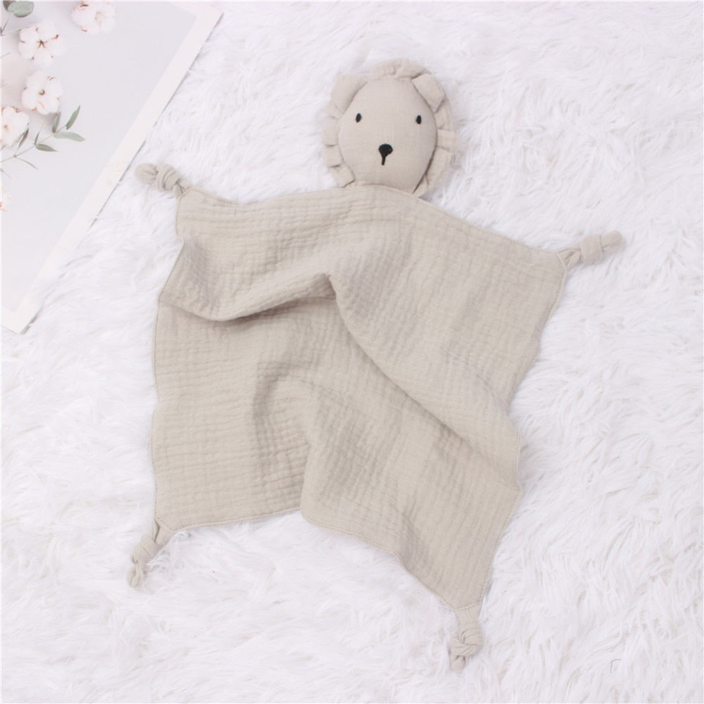 Baby Cotton Muslin Comforter Blanket Soft Newborn Sleeping Dolls Kids Fashion Sleep Toy Soothe Appease Towel Bibs