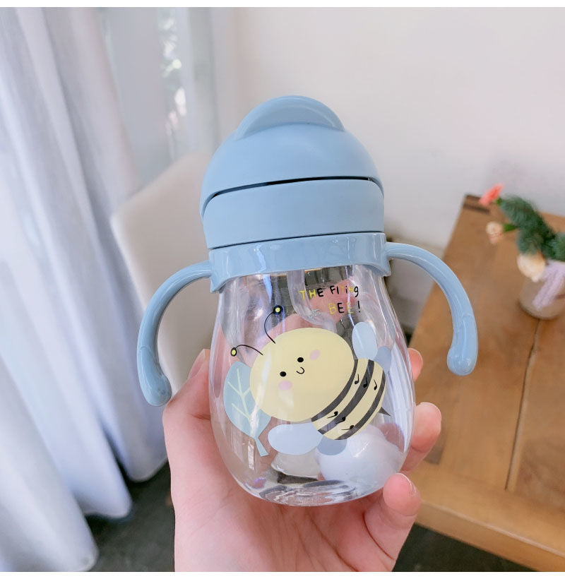 350ml Baby Bottles Drinking Cup Feeding Bottle With Straw Gravity Ball Wide-Caliber Kids Drinking Milk Water Dual-Use Bottle